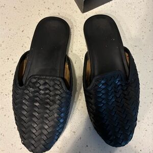 Black Woven Men's Slip-On Loafers